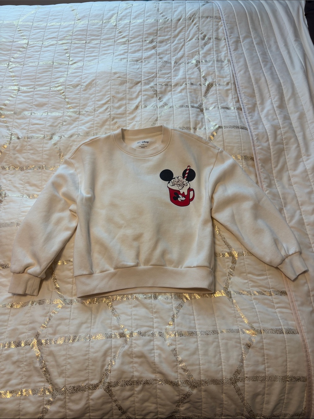 GAP Disney Cream Crewneck Sweatshirt for Mickey’s Christmas Party
